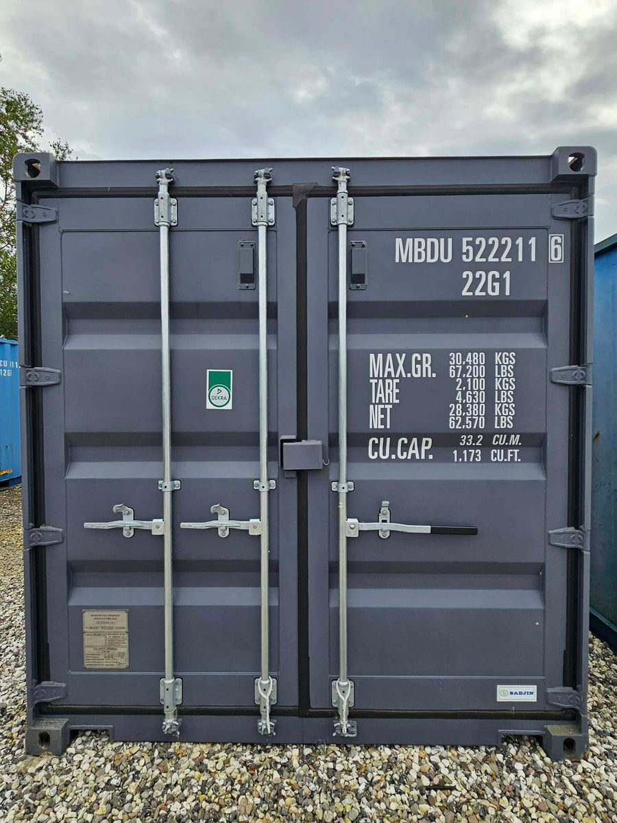 Ny isoleret 20 fods container i RAL 7016 – med Easy Lock