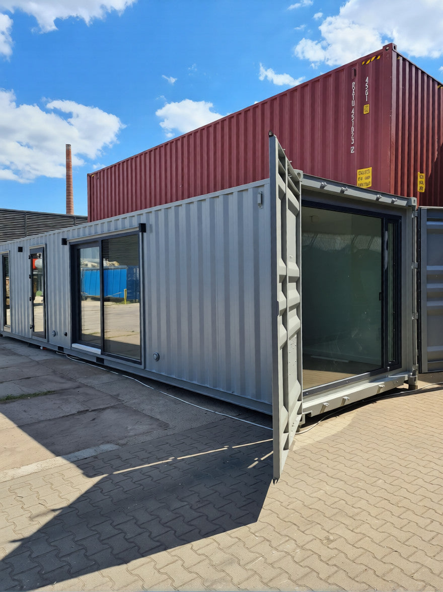 40 fods standardkontorcontainer med brusebad